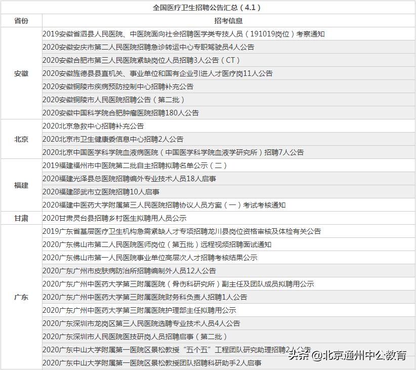 事业单位招聘公告汇总表模板及其应用概览